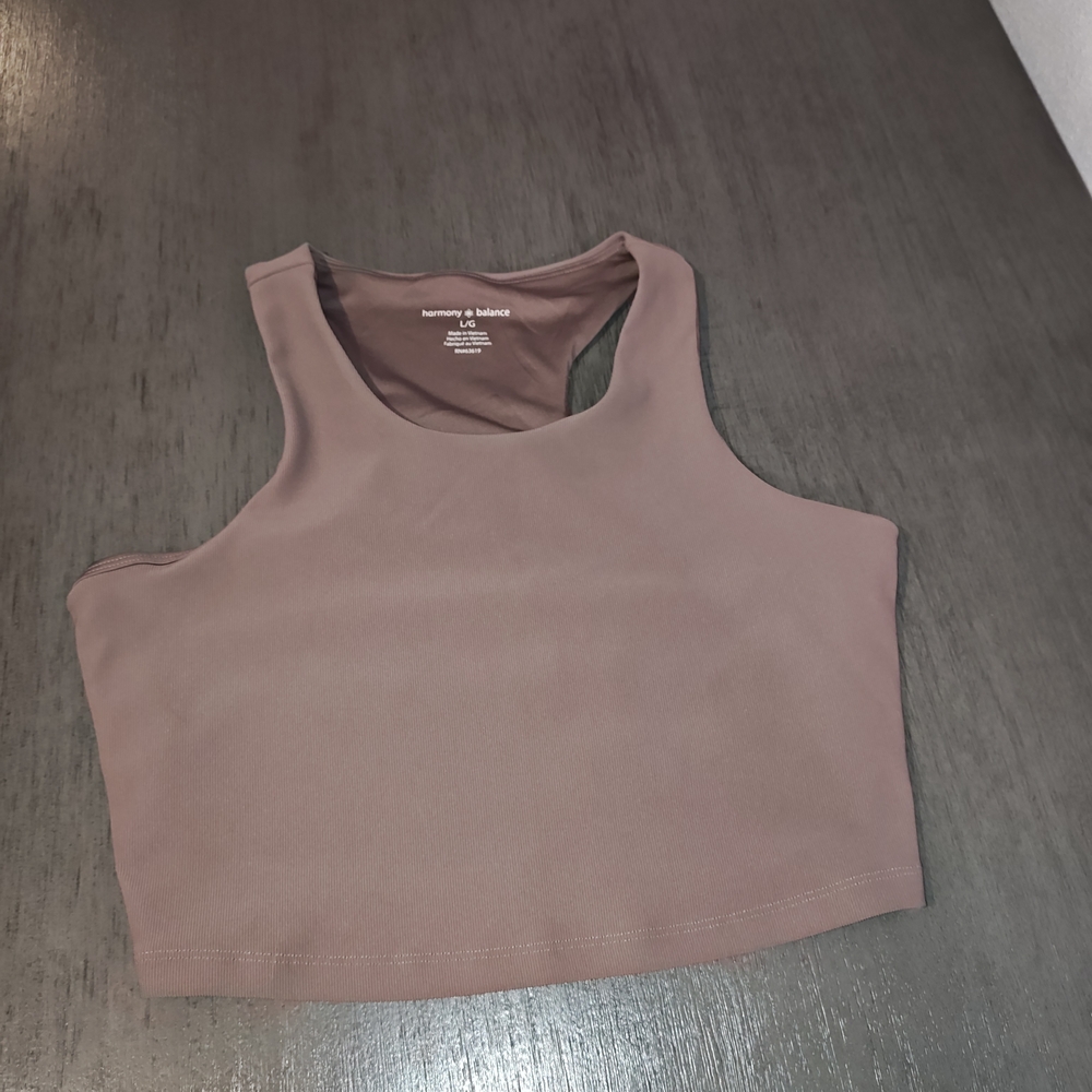 Harmony Balance Women's‎ Athletic  Taupe Crop Top Size Large